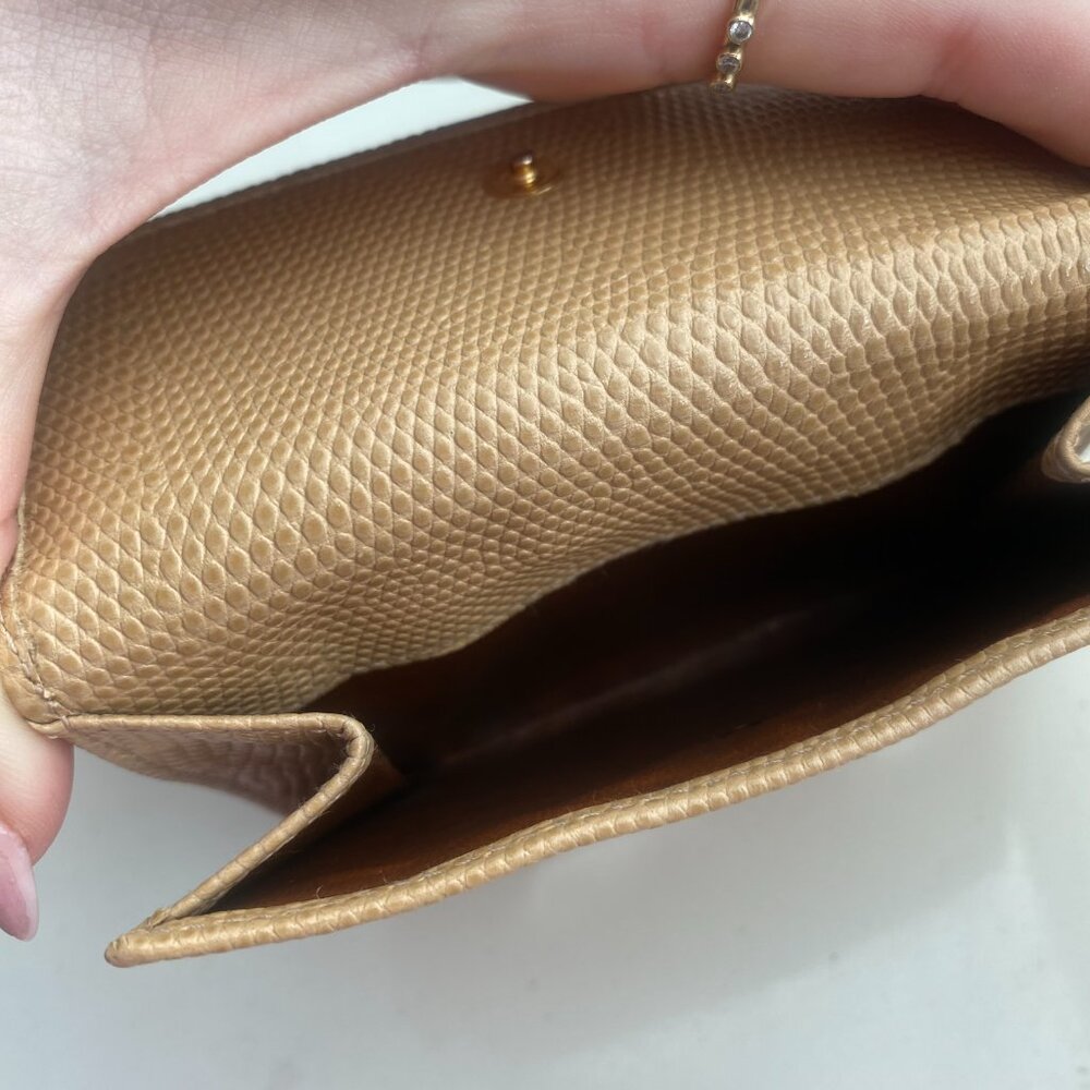 Salvatore Ferragamo Bifold Leather Wallet - Beige Vara Bow - Picture 8 of 12